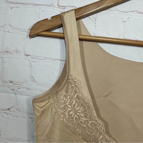 Maidenform Shapewear Dress Built-in Bra Bodysuit Lined Tan Size XL - Picture 3 of 11